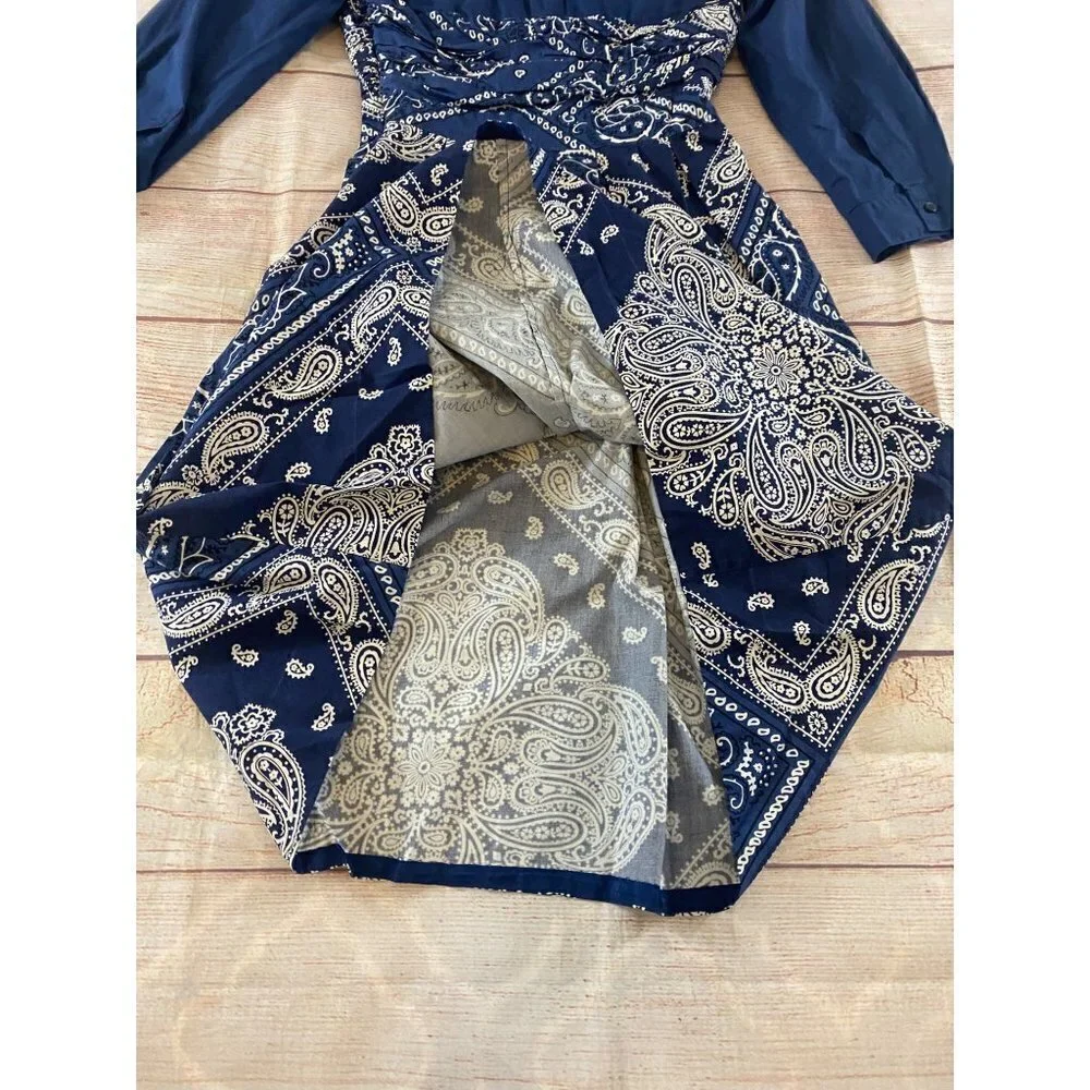 Anthropologie Holding Horses Women's Blue Flared Bandana Dress - 0 - Picture 15 of 15